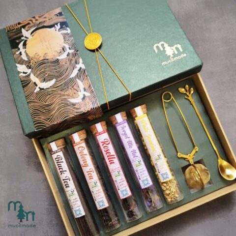 Mini 5 pcs Tube Tea Set with Beautiful Custom Gift Box